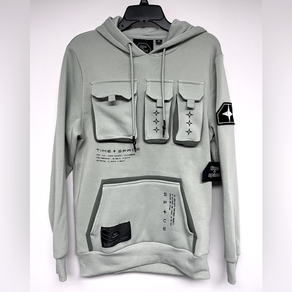 Time + Space cargo hoodie